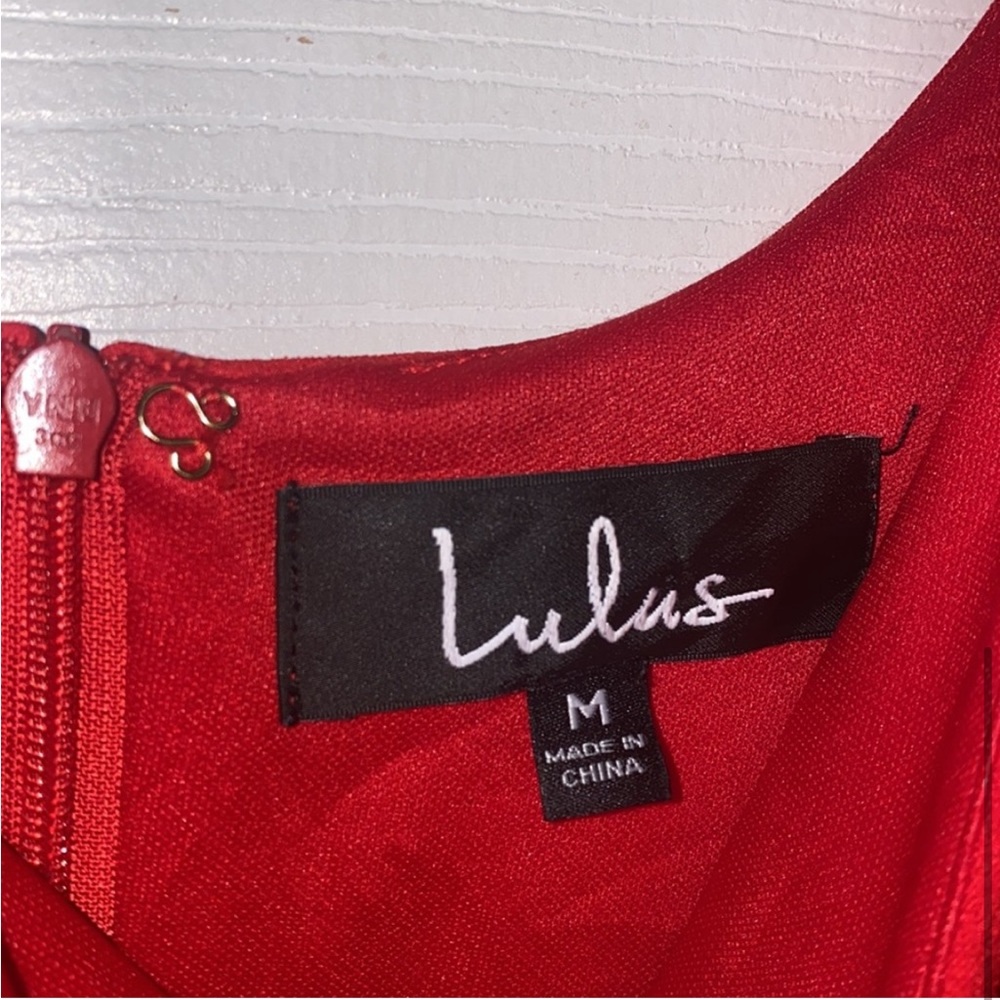 ❣️ LULUs Stylize Red Flounce Hem Mini Dress. Size MD. Great condition! - Picture 6 of 6